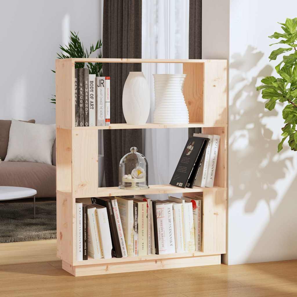 Book Cabinet/Room Divider 80x25x101 cm Solid Wood Pine Natural