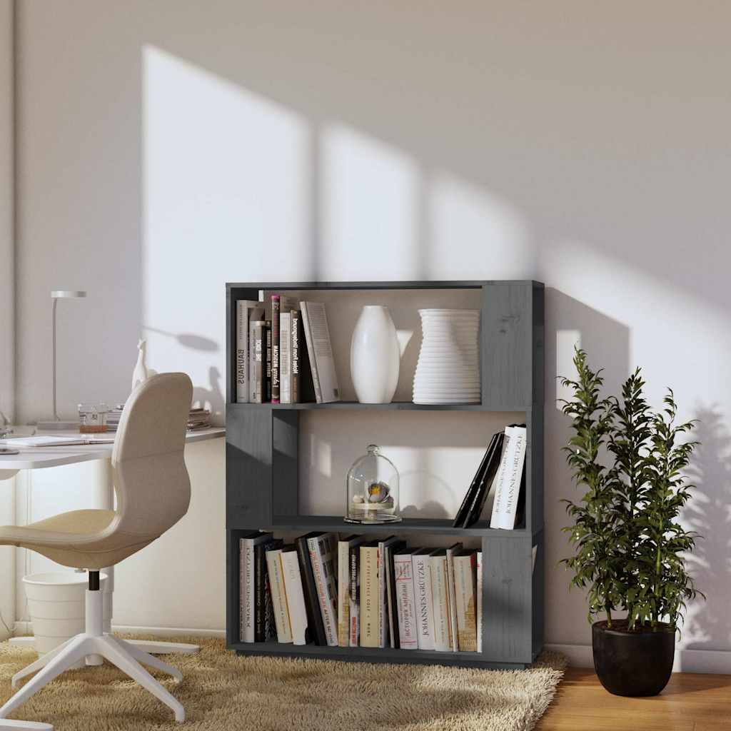 vidaXL Book Cabinet | Grey | Solid pine wood | Medium | Book Cabinet 3