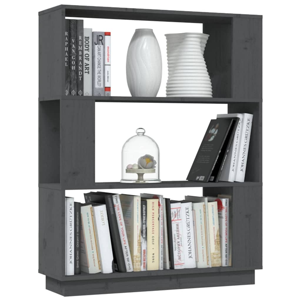 vidaXL Book Cabinet | Grey | Solid pine wood | Medium | Book Cabinet 4