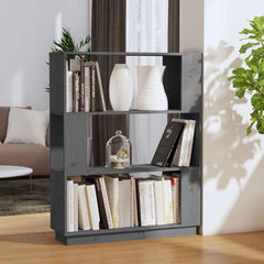 vidaXL Book Cabinet | Grey | Solid pine wood | Medium | Book Cabinet 1