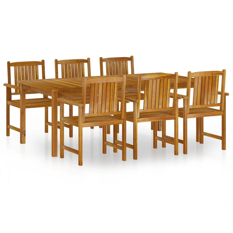 7 Piece Garden Dining Set Solid Wood Acacia