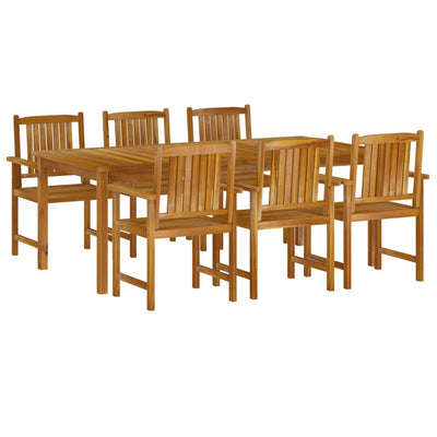 7 Piece Garden Dining Set Solid Wood Acacia