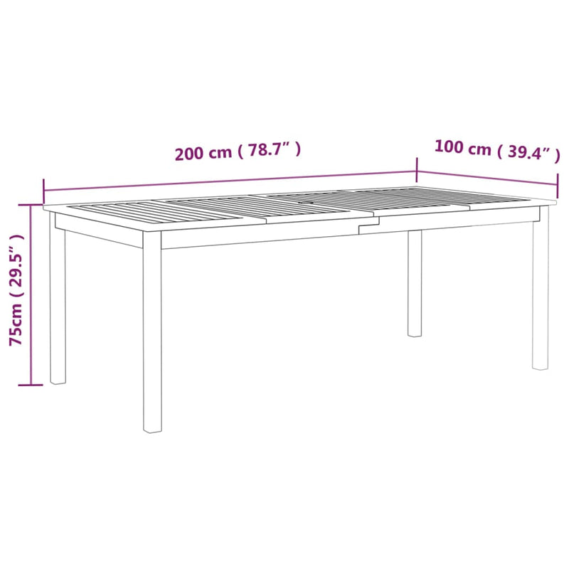 7 Piece Garden Dining Set Solid Wood Acacia Grey