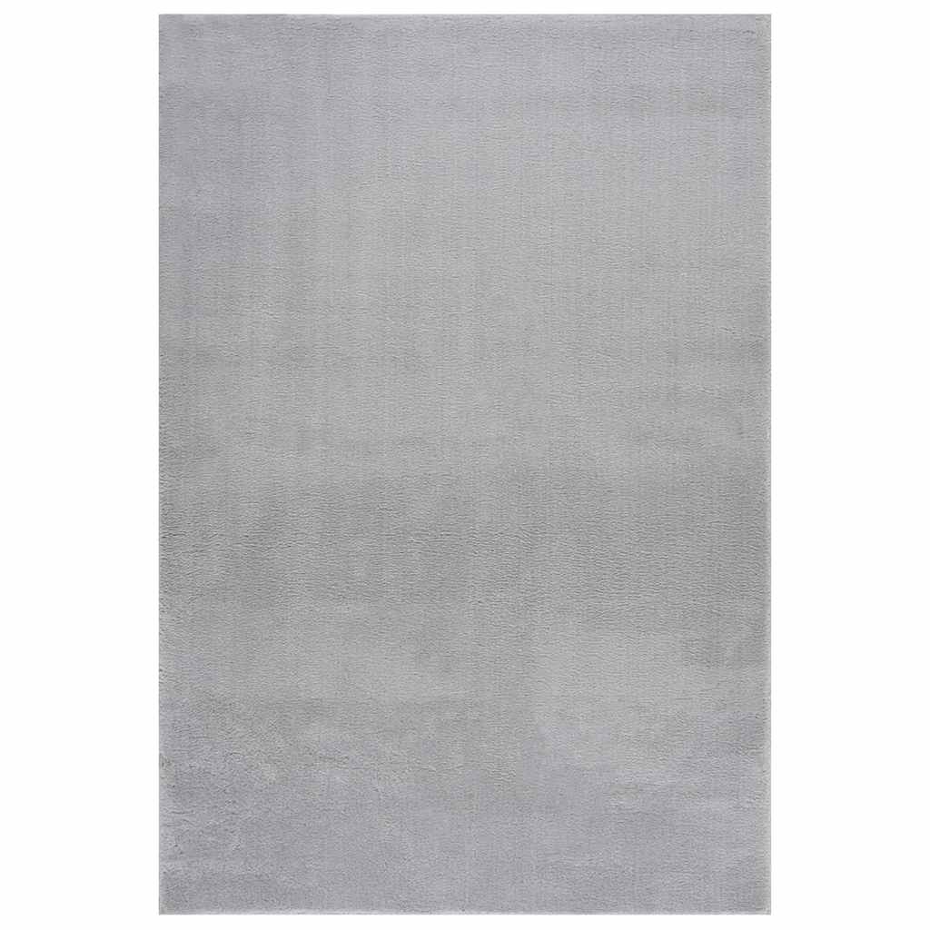 Washable Rug Soft Shaggy 160x230 cm Anti Slip Grey