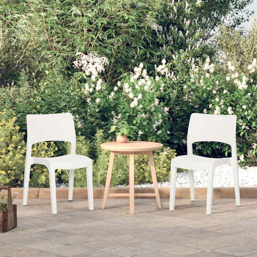 Garden Chairs 2 pcs Polypropylene White