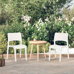 Garden Chairs 2 pcs Polypropylene White