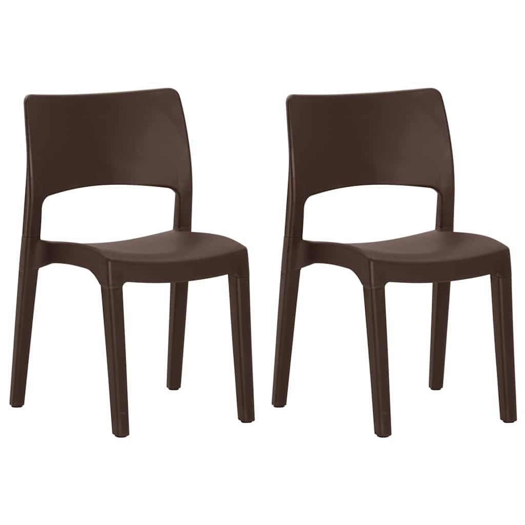 Garden Chairs 2 pcs Polypropylene Mocha