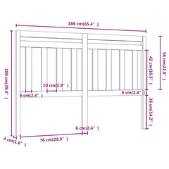 814107 vidaXL Bed Headboard Honey Brown 166x4x100 cm Solid Wood Pine 5