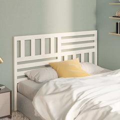 vidaXL Bed Headboard White 126x4x100 cm Solid Wood Pine 3