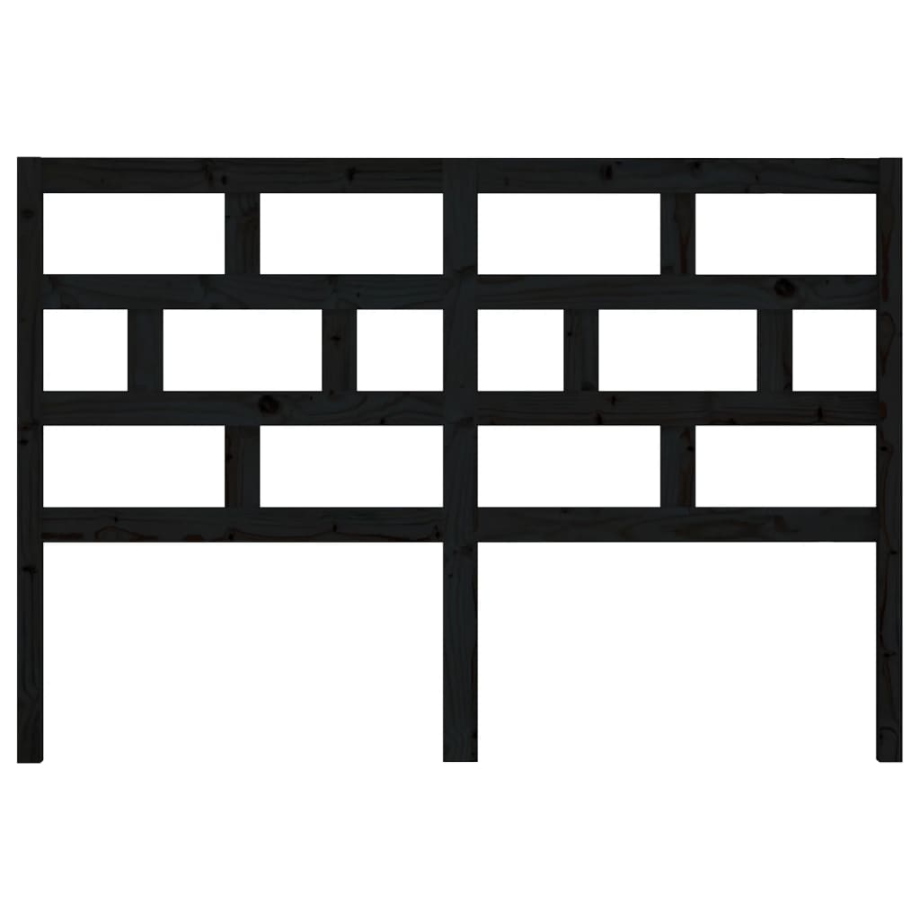 vidaXL Bed Headboard | Black | Solid Pine Wood | Standard | Bed Headboard 4