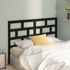 vidaXL Bed Headboard | Black | Solid Pine Wood | Standard | Bed Headboard 1