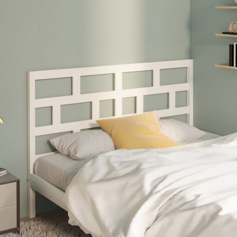 Bed Headboard White 166x4x100 cm Solid Wood Pine