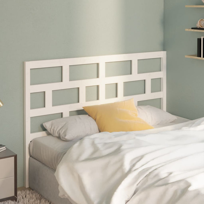 Bed Headboard White 166x4x100 cm Solid Wood Pine