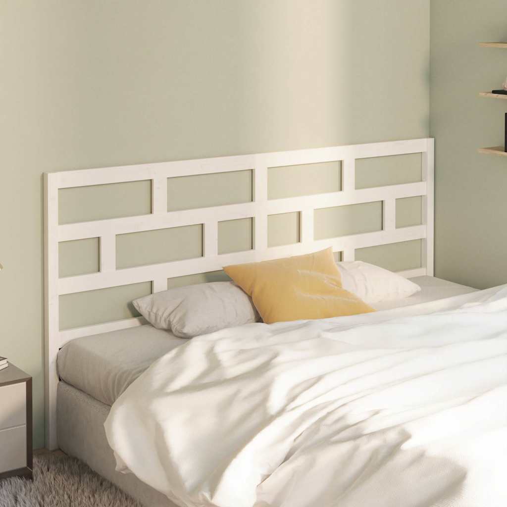 Bed Headboard 81x4x100 cm Solid Wood Pine White 186 x 100 cm