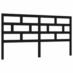 vidaXL Bed Headboard | Black | Solid Pine Wood | Standard | Decorative Inlays 2