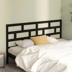 vidaXL Bed Headboard | Black | Solid pine wood | 206x4x100 cm |  Durable 1