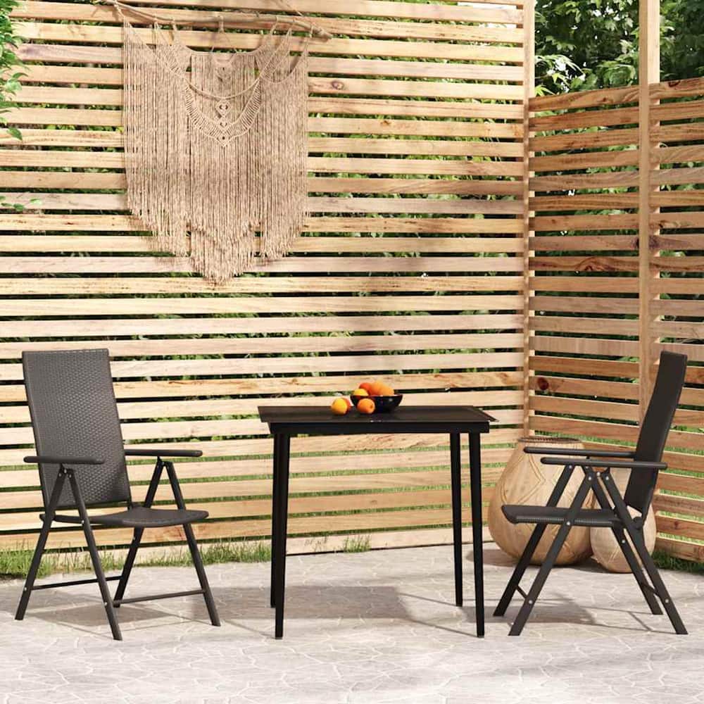 vidaXL 3 Piece Garden Dining Set Black 1