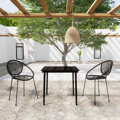 vidaXL 3 Piece Garden Dining Set Black 1