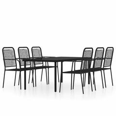 vidaXL 7 Piece Garden Dining Set Black 2