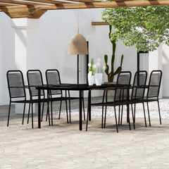 vidaXL 7 Piece Garden Dining Set Black 1