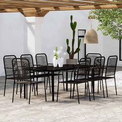 vidaXL 9 Piece Garden Dining Set Black 1