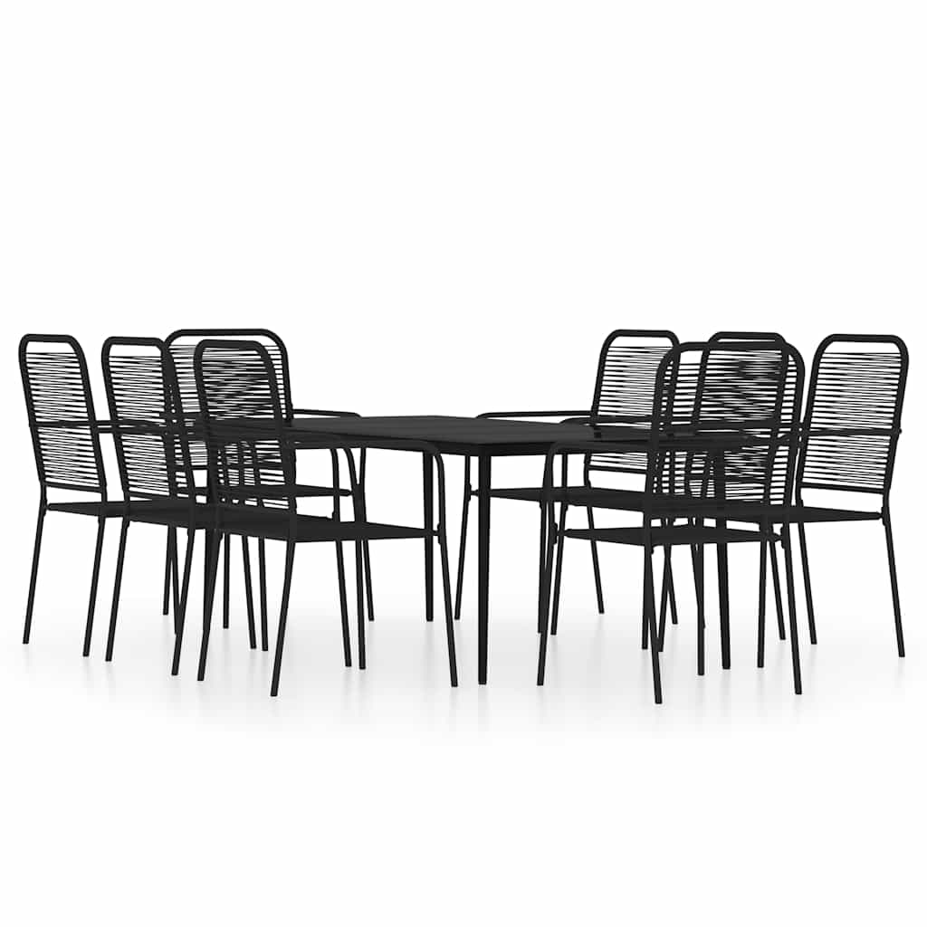 vidaXL 9 Piece Garden Dining Set Black 2