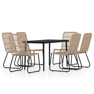 7 Piece Garden Dining Set Oak