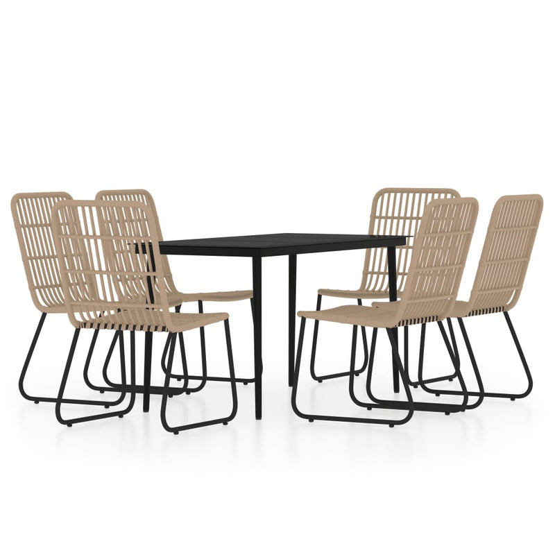 7 Piece Garden Dining Set Oak