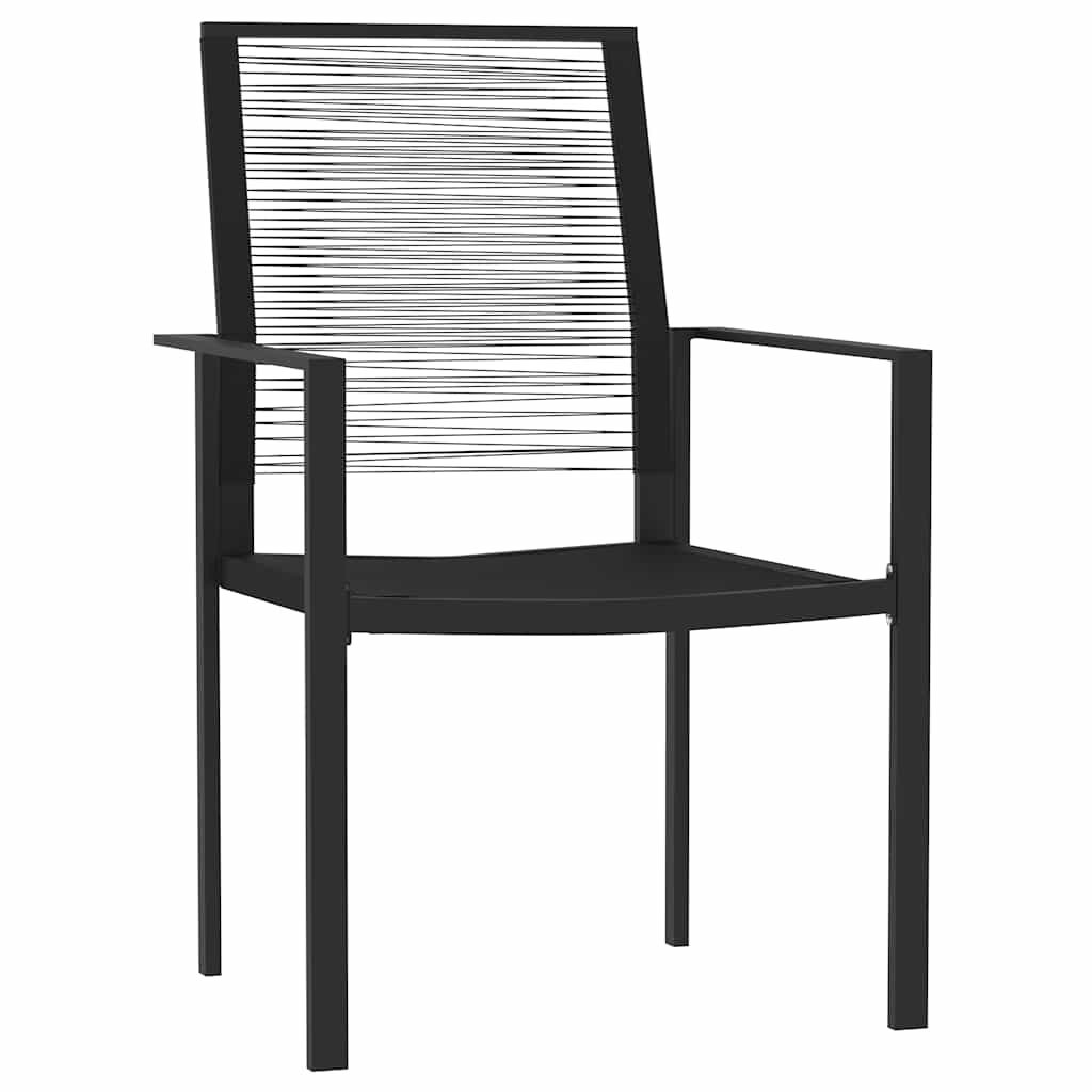 vidaXL 7 Piece Garden Dining Set Black 3