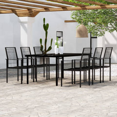 vidaXL 7 Piece Garden Dining Set Black 1