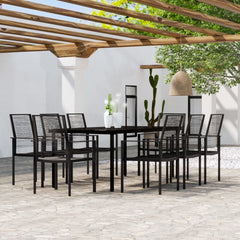 vidaXL 9 Piece Garden Dining Set Black 1