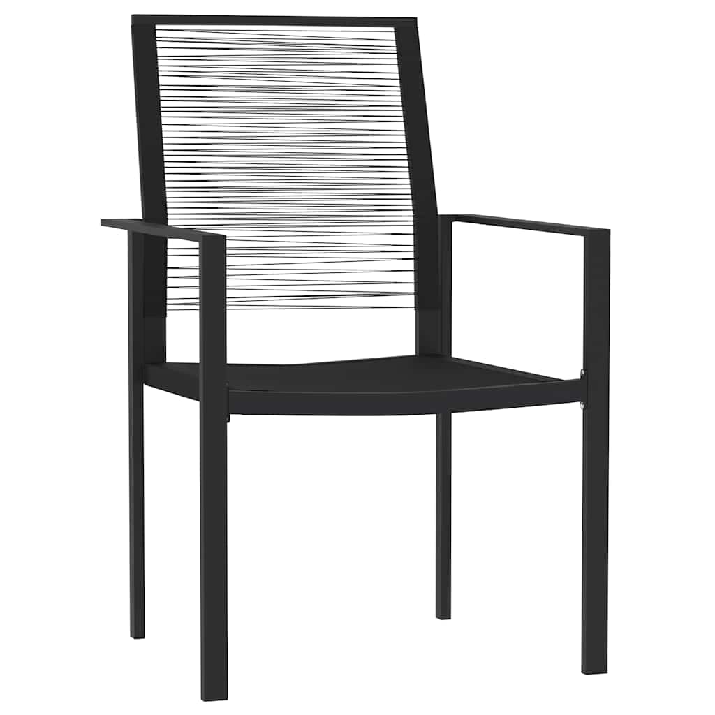 vidaXL 7 Piece Garden Dining Set Black 3
