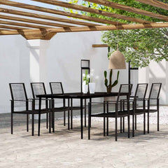vidaXL 7 Piece Garden Dining Set Black 1