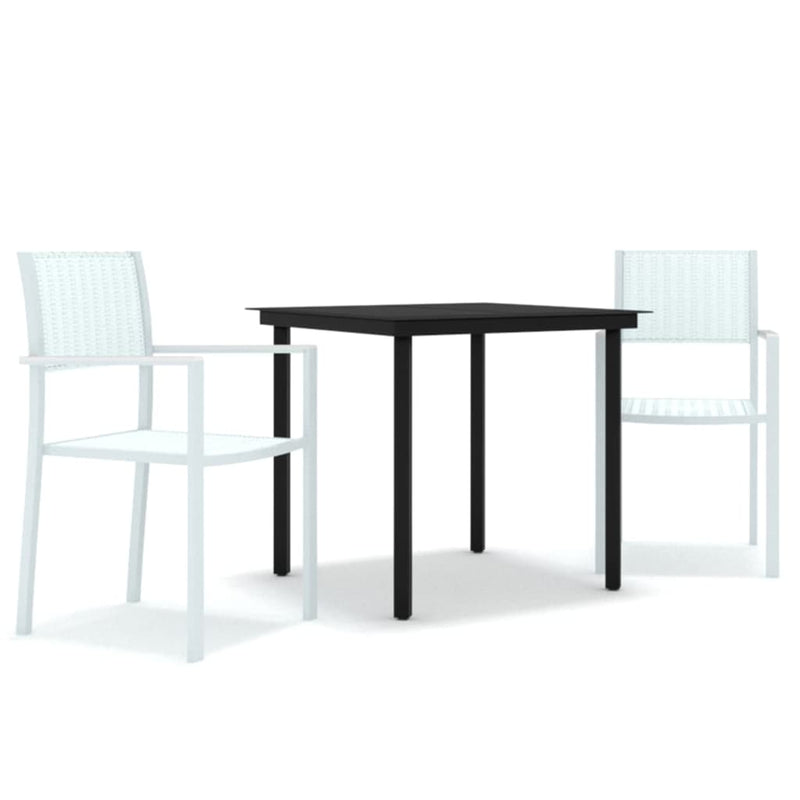 3 Piece Garden Dining Set White