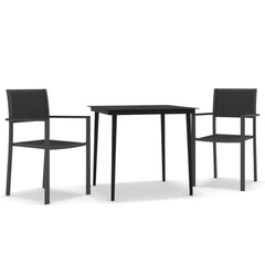5 Piece Garden Dining Black 80 cm table length 2