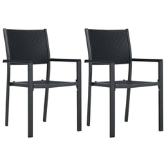 5 Piece Garden Dining Black 80 cm table length 2