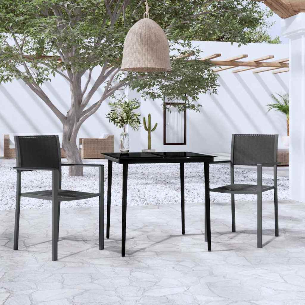 5 Piece Garden Dining Black 80 cm table length 2