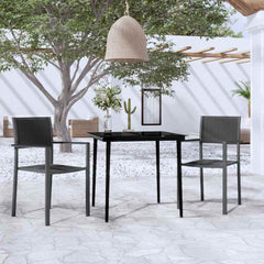5 Piece Garden Dining Black 80 cm table length 2