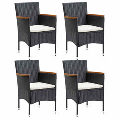 vidaXL Garden Dining Chairs 4 pcs Poly Rattan Black 1