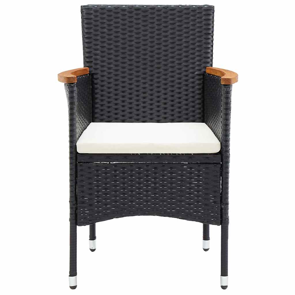 vidaXL Garden Dining Chairs 4 pcs Poly Rattan Black 3