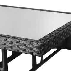 vidaXL Garden Table Black 80x80x74 cm Poly Rattan 4