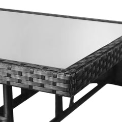 Garden Table Black Poly Rattan 80 x 80 x 74 cm