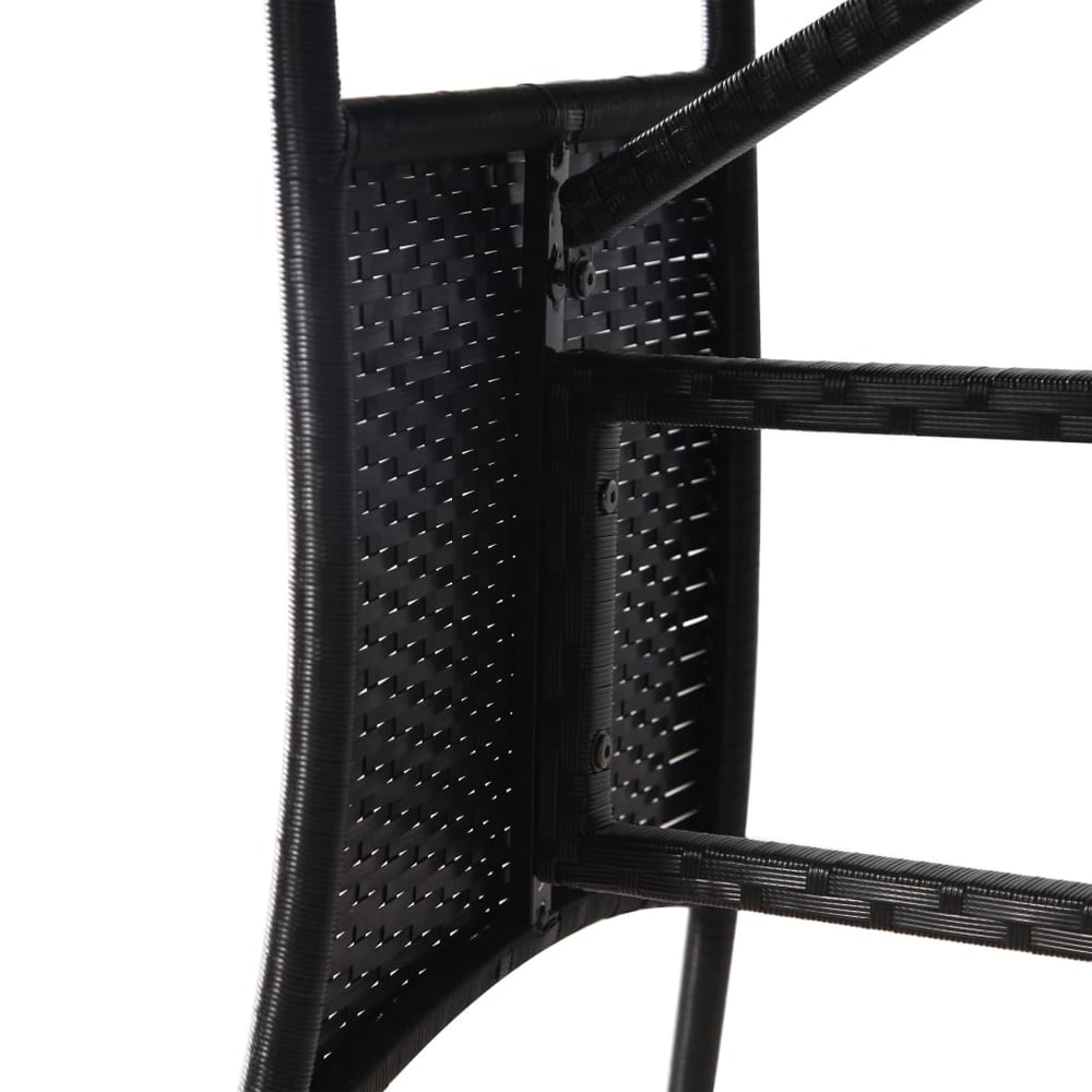 Garden Table Black Poly Rattan 80 x 80 x 74 cm