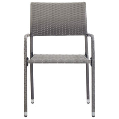 vidaXL Garden Dining Chair | Set of 2 | Grey | PE rattan, steel 3