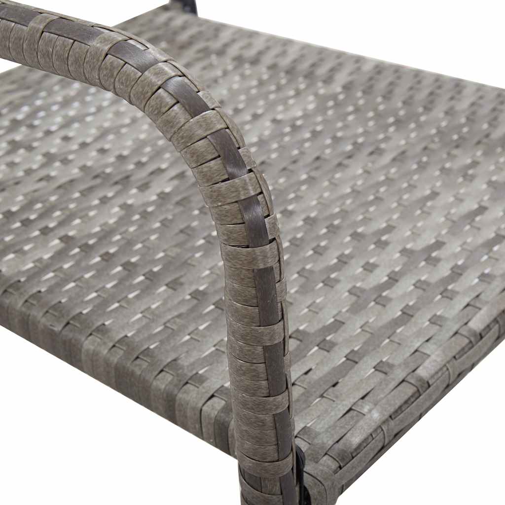 vidaXL Garden Dining Chair | Set of 2 | Grey | PE rattan, steel 6