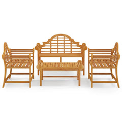 vidaXL 4 Piece Garden Lounge Set Solid Wood Teak 2