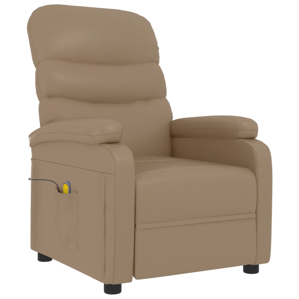vidaXL Massage Chair Cappuccino Faux Leather 3
