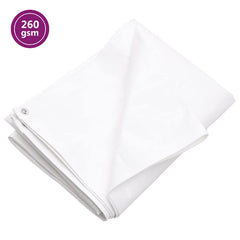 vidaXL Tarpaulin 260 g/m² 4x8 m White HDPE 1