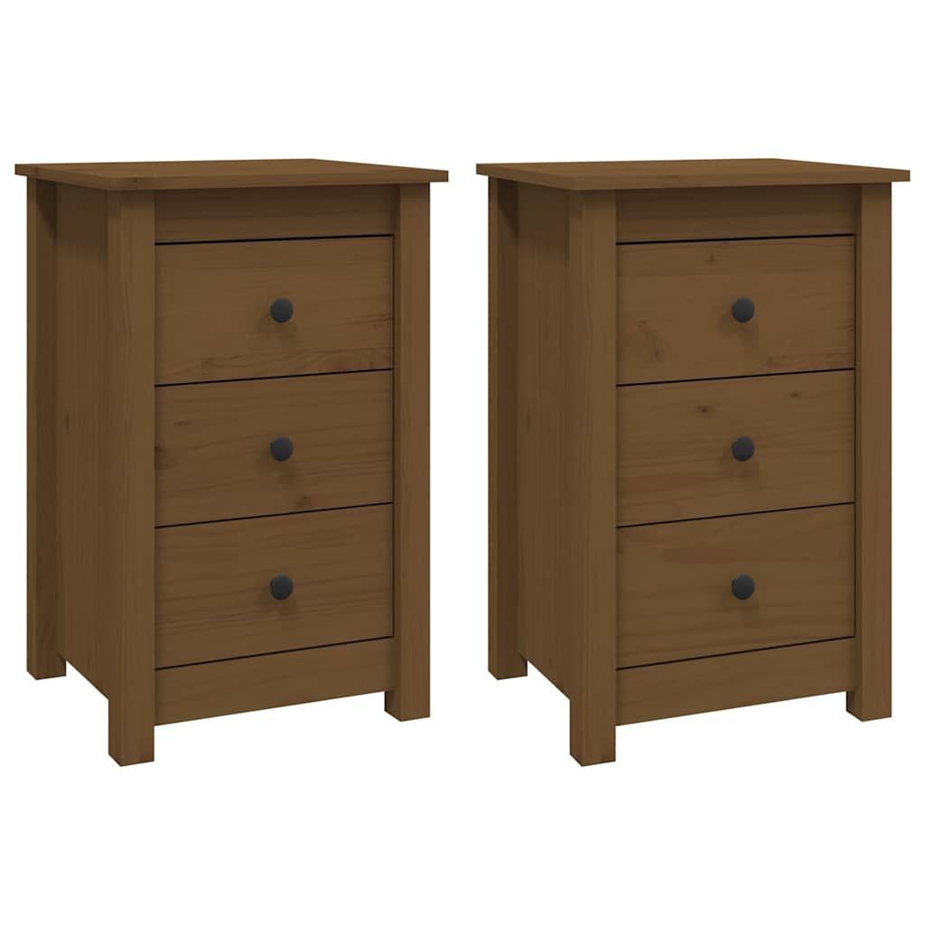vidaXL Bedside Cabinets 2 pcs Honey Brown 40x35x61.5cm Solid Wood Pine 2