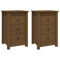 vidaXL Bedside Cabinets 2 pcs Honey Brown 40x35x61.5cm Solid Wood Pine 2